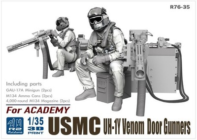 1/35 USMC UH-1Y Venom Door Gunners FOR ACADEMY R76-35 by R2 Miniatures