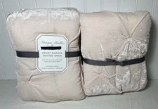 Pottery Barn Kids Monique Lhuillier Velvet Pintuck Quilted EURO Shams Set Of 2