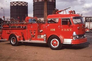 New York City Engine 206 1958 Mack C Model Pumper Duplicate Fire Apparatus Slide