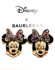 NEW DISNEY MULTI COLOR CRYSTALS MINNIE MOUSE SHAPE EARRINGS