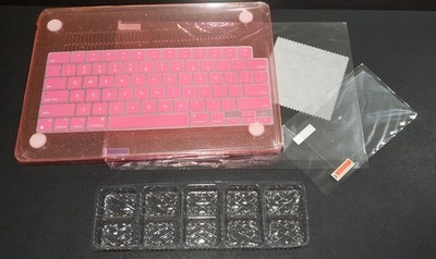Peach Sparkle Hard Shell Trackpad & Screen Film Keyboard Cover-Macbook Air 13.6''