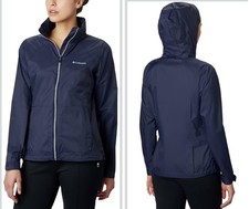 Columbia Women  s Switchback III Jacket L Navy Blue Dark NocturnRain WIndbreaker