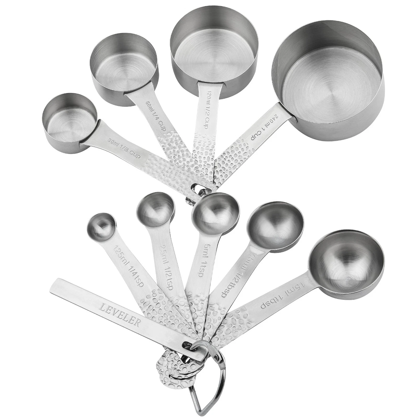 18/8 Stainless Steel Measuring Cups and Spoons Set 10 for Baking & Kitchen, M...