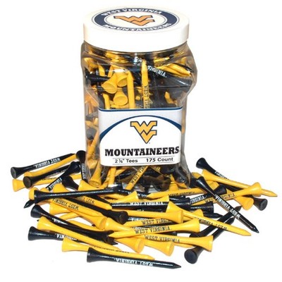 Team Golf Ncaa West Virginia Mountaineers Jar Of 175 Golf Tees 2-3/4 Golf Tees