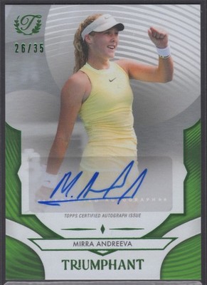2025 Topps Triumphant Mirra Andreeva Auto Green #/35 #48-A | eBay