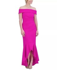 Eliza J High-Low Off-The-Shoulder Gown Fuchsia Women’s 8 Party Elegant Wedding