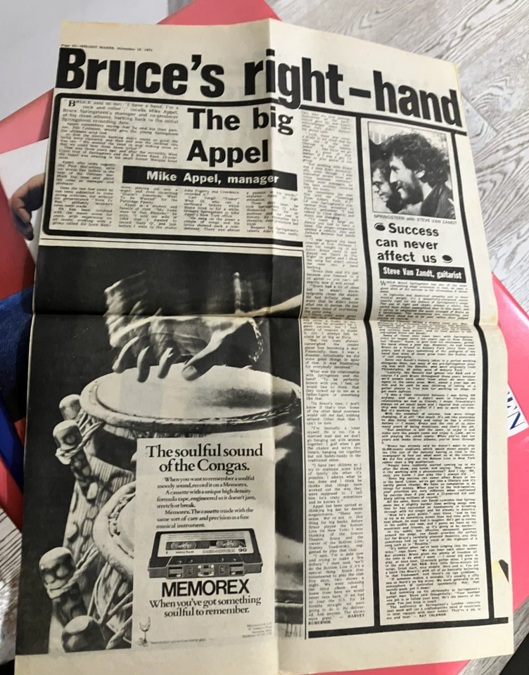 Bruce Springsteen Born In The USA LP + 4 Side Melody Maker 1975 Article /1984 - Image 4 of 4