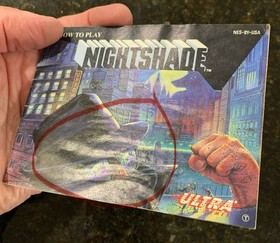 💦 NES Nightshade 100% CIB - Light Moisture Dmg - EX BLOCKBUSTER RENTAL - Works!