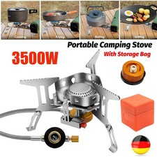 3500W Gas Campingkocher Winddicht Camping Gaskocher mit Piezozündung Outdoor DHL