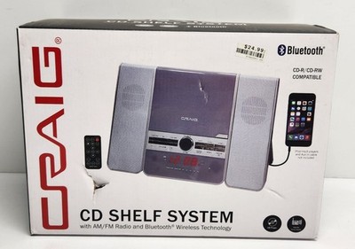 New Sealed Craig Bluetooth CD Shelf System AM/FM Stereo Speaker Set Free Ship