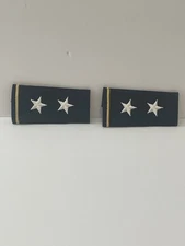 Pair Of Vintage U S Military Major General Two Star Shoulder Board Insignia Rank
