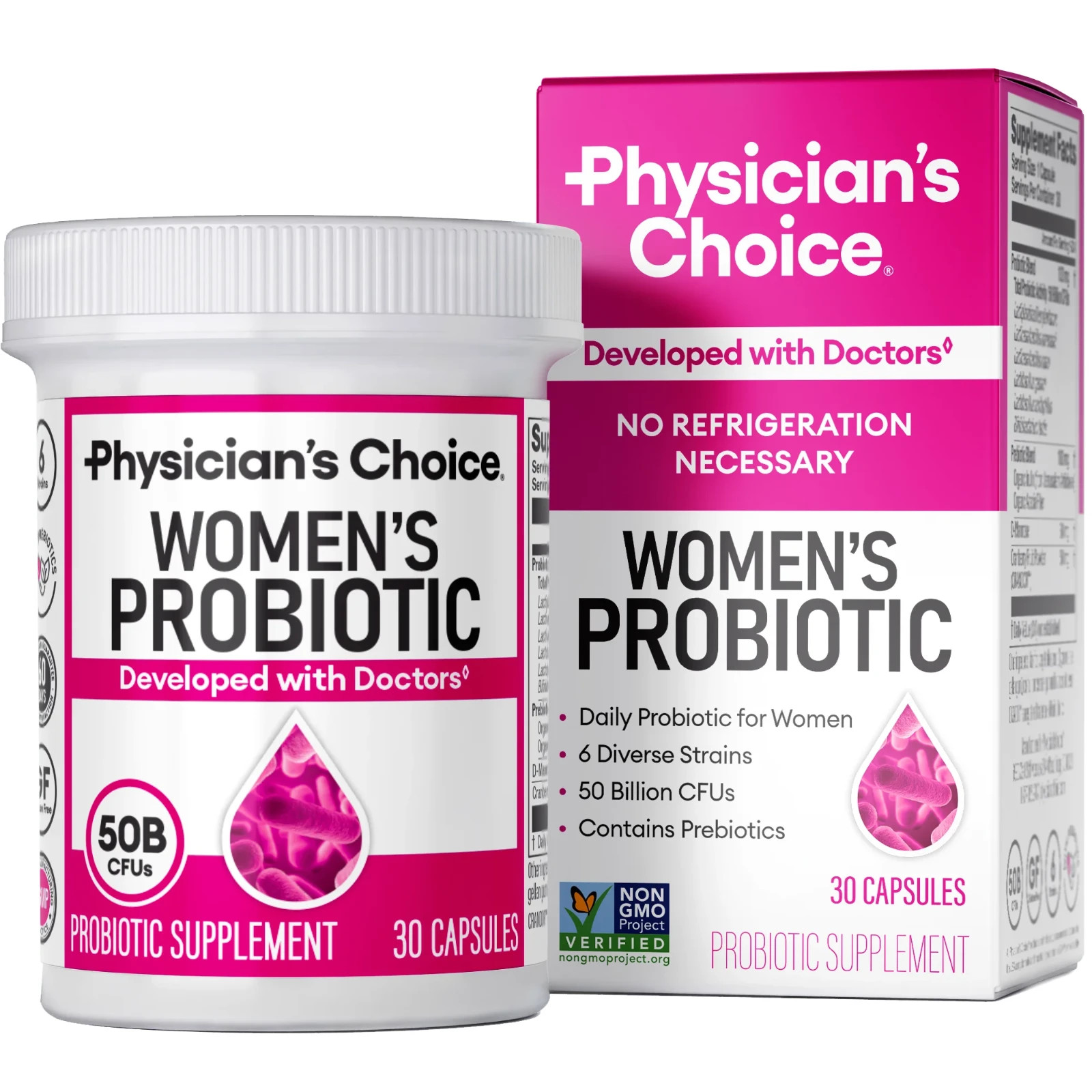 Physician's Choice Women's Probiotic 6 Diverse Strains 50 Billion CFUs (30 Caps)