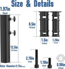 Universal Umbrella Pole Mount Replacement, Stainless Steel Pole...