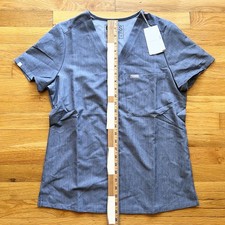 New NWT Figs Technical Collection Women's Scrub Top Denim Blue Size Small