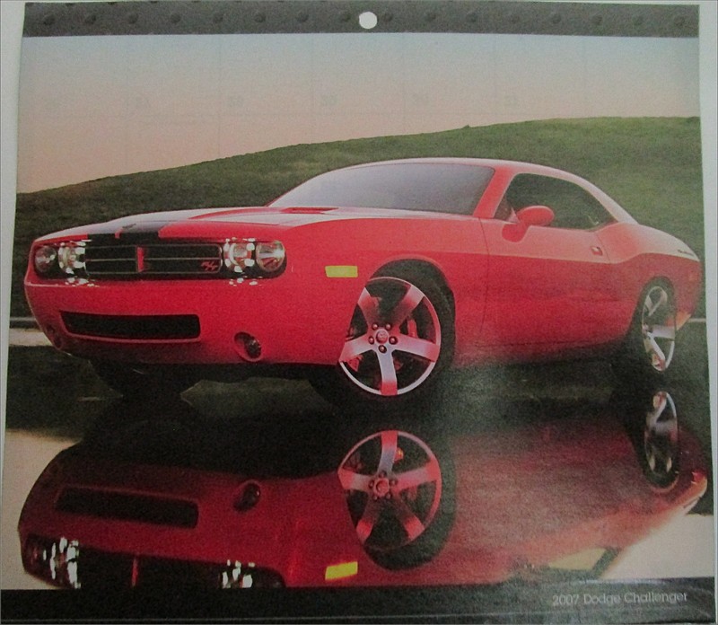 2007 Dodge Challenger ht car calendar print (red)