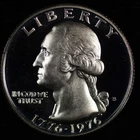 1976 S Washington Gem Proof 40 % Bicentennial Quarter. Lot # 9061-8-005
