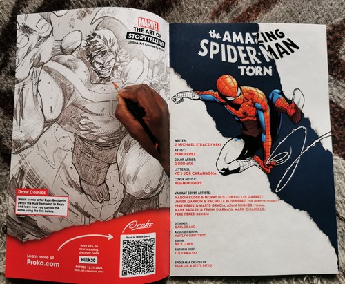  AMAZING SPIDER MAN TORN # 1 NM 2025 ADAM HUGHES VARIANT J. MICHAEL STRACZYNSKI - Picture 2 of 6