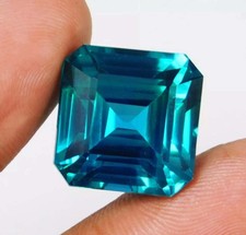 Certified 10 Ct Natural Grandidierite Bluish Green Asscher Cut Loose Gemstone