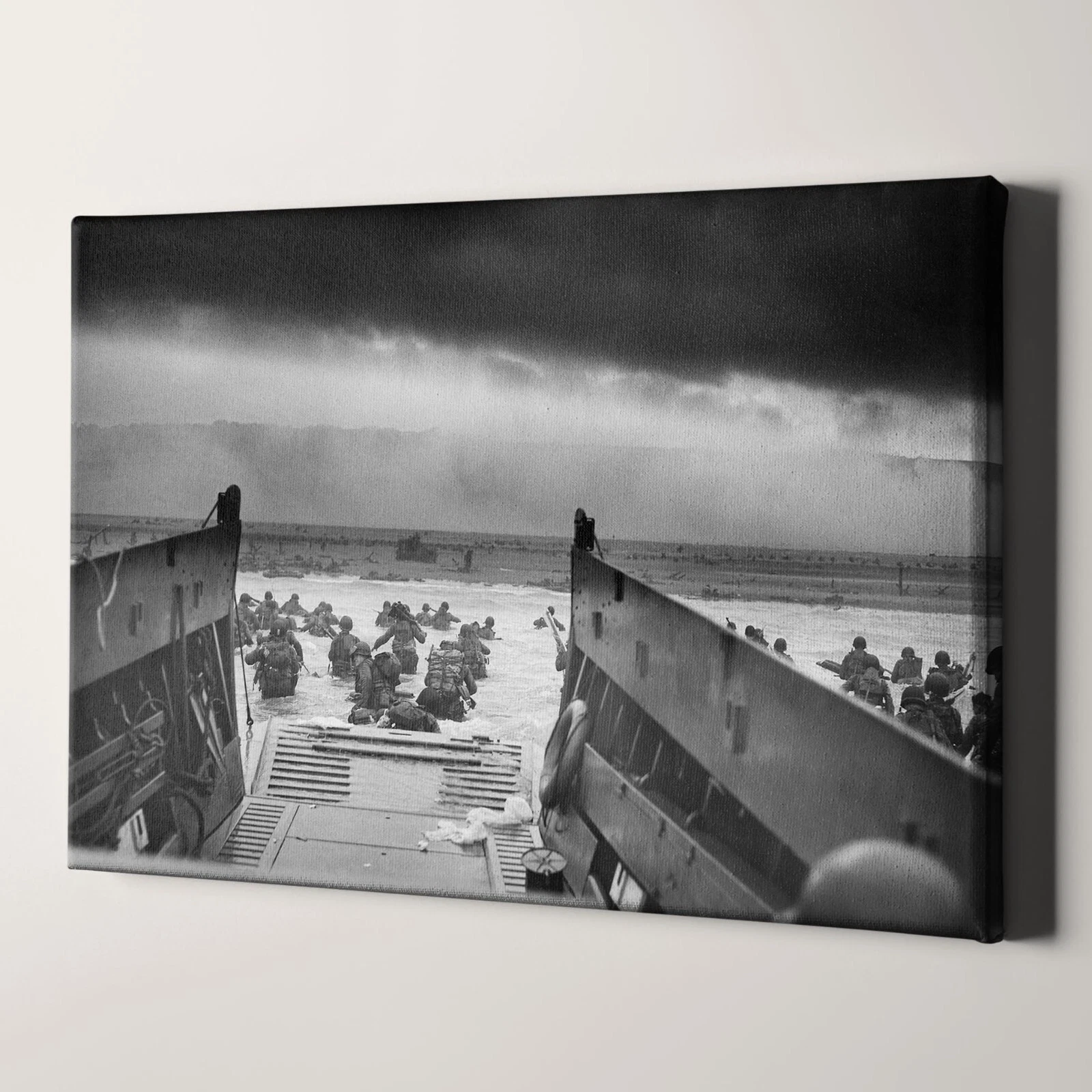 Into The Jaws of Death D-Day World War Two Canvas Wall Art Print