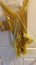    GIRLS ART STONE Sz MC Dance Outfit Gold Sequins With Accessories NEW