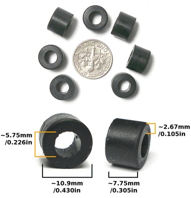 6 TYCO HO Slot Car Factory Issue Wide SILICONE REAR TIRES Magnum 440 440-X2 HPX2
