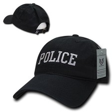 Black Police Officer Law Enforcement Cop Low Crown Baseball Polo Style Cap Hat