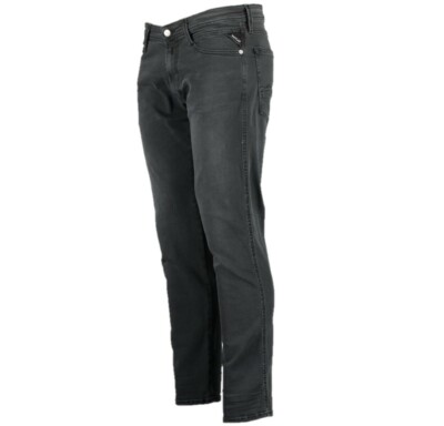 Replay ANBASS Slim CoinZip W36 L32 9.75oz Coated Black Power Stretch Denim  Jeans | eBay