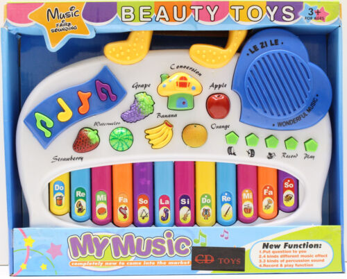 Blaue Musik pädagogische Orgel 4 musikalische Effektinstrumente mit Blockflöte Kinder Spielzeug - Bild 1 von 3