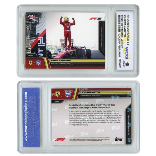 2025 Topps Now LEWIS HAMILTON First F1 Sprint Race Victory Card #20 GEM MINT 10