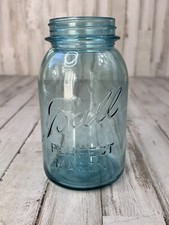 Vintage Ball Perfect Mason #5 Quart Jar Blue 1923-1933 No Lid