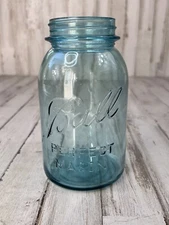 Vintage Ball Perfect Mason #5 Quart Jar Blue 1923-1933 No Lid