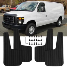 For Ford E150 E250 E350 Econoline Van 4X Rubber Mud Flaps Splash Guard Mudguard