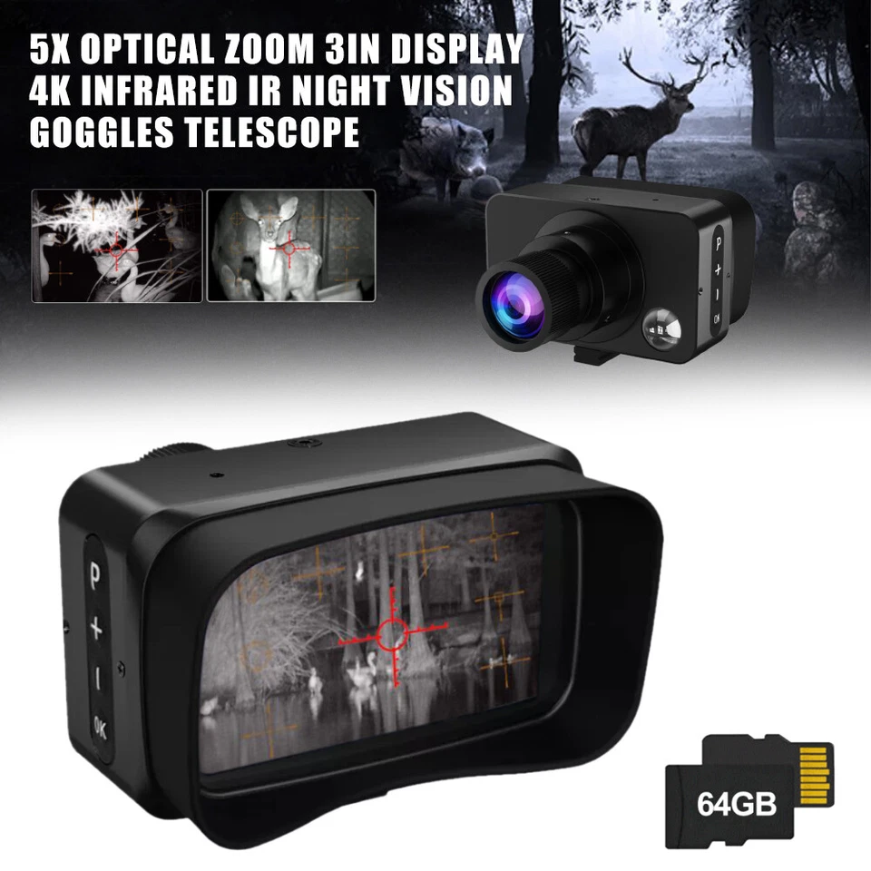 3INCH 4K IR Infrared Binoculars 5X Optical Zoom Night Vision Goggles Binoculars - Image 2 of 4