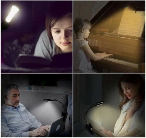 Mini Rechargeable Small LED Reading Book Light W/ Flexible Clip Desk Table Lamp - Bild 3 von 12