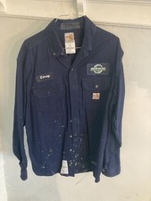 Carhartt FR Shirt Mens M Medium Blue Work Wear Flame Fire Resistant Button Down