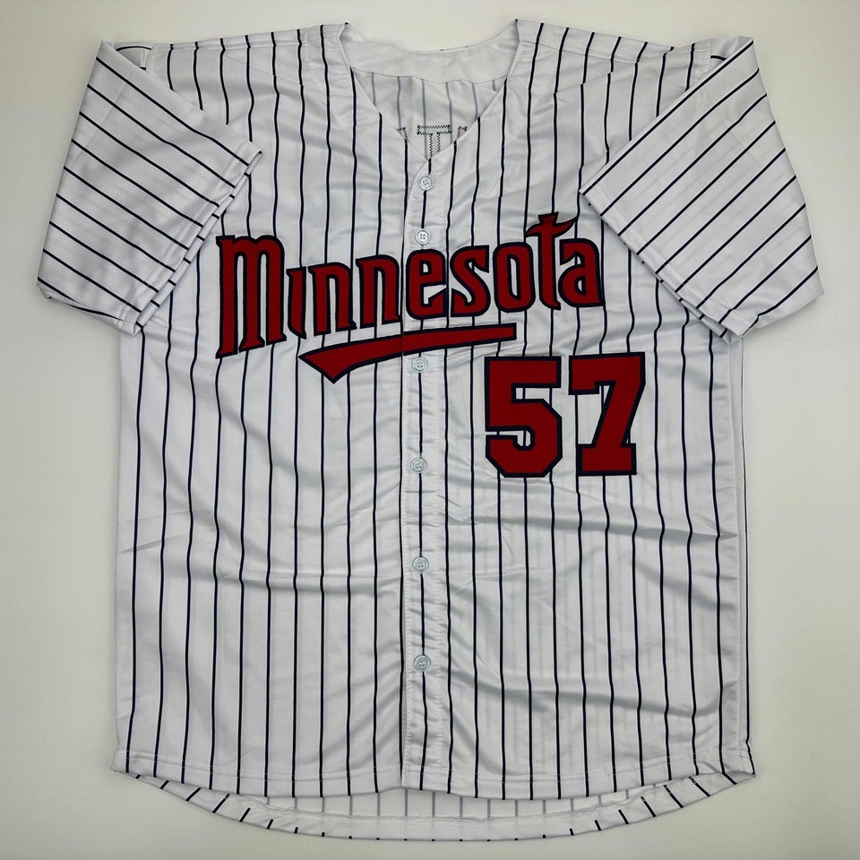 Judge Jersey Autographed/Signed Joe Mauer Minnesota Pinstripe