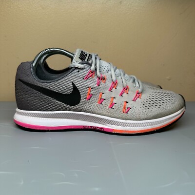 Nike Womens Air Zoom Pegasus 33 831356-006 Gray Running Shoes Sneakers Size 10