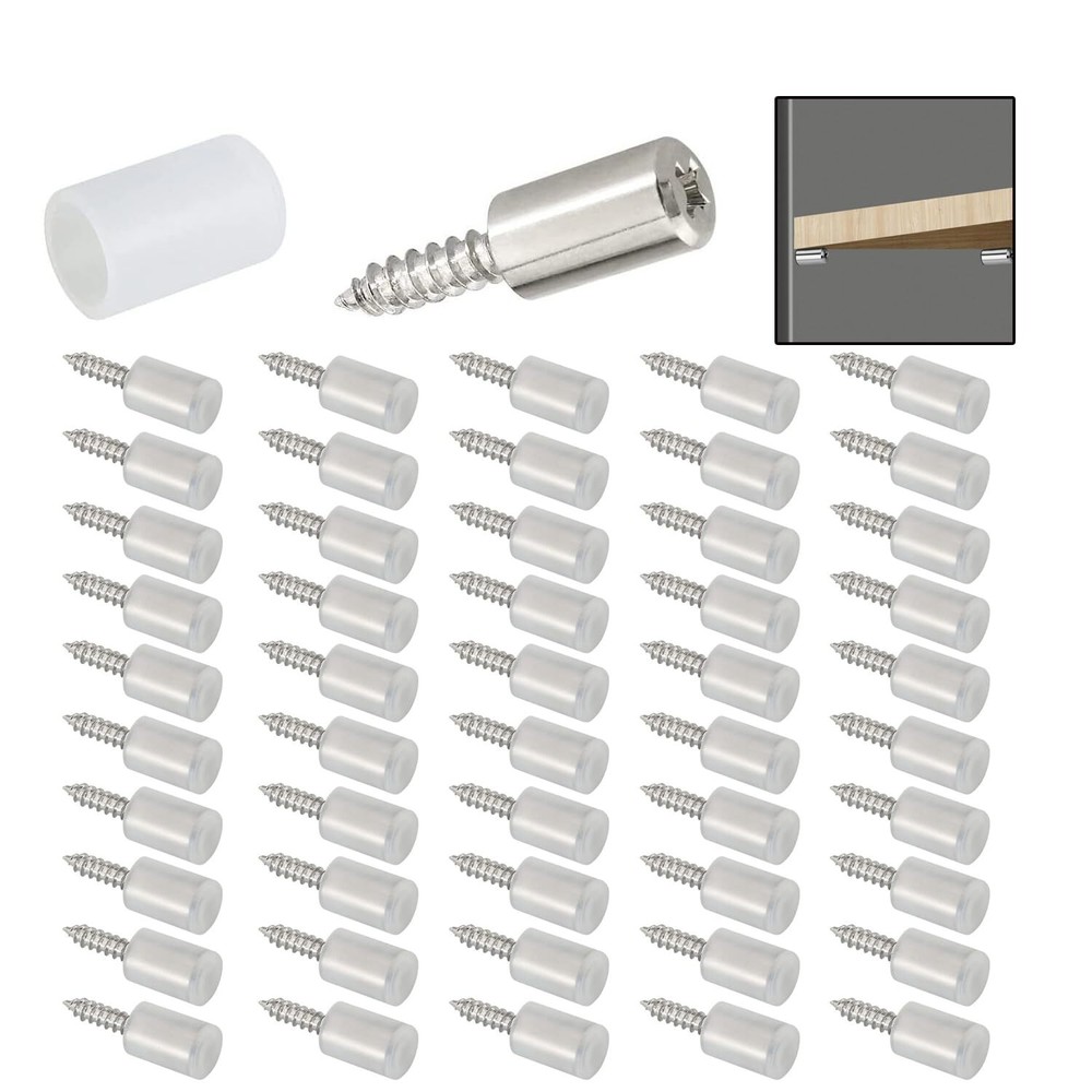 50PCS Anti-Slip Shelf Support Pegs with Sleeves for Secure Shelving
