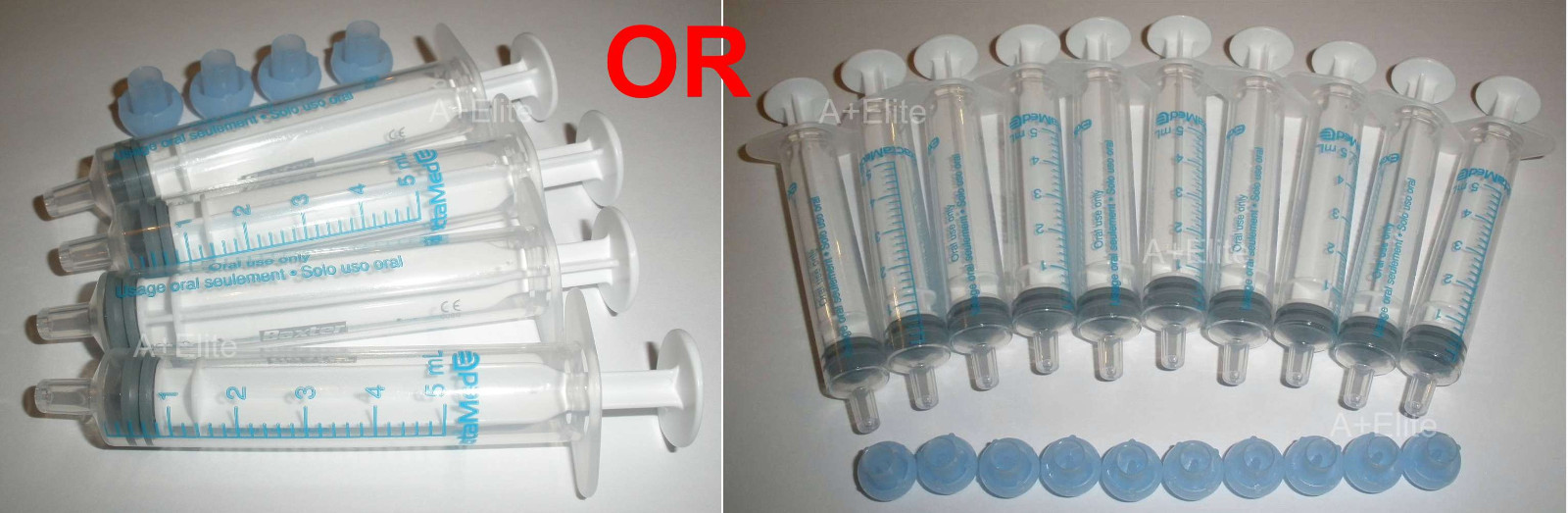 BAXTER BAXA ExactaMed Oral Medicine Dose Syringe Dispenser 5cc/5mL Cap