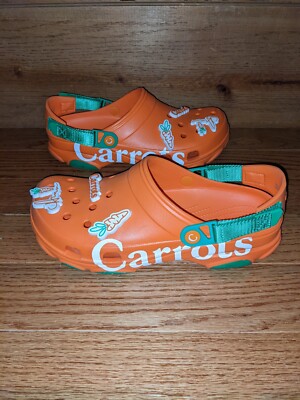 Crocs X Carrots All Terrain Clogs Slip-On Shoes Orange Green M10