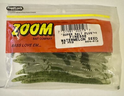 Zoom Finesse Worm Super Salt Plus 20 pkg Watermelon Seed 004-019 Soft Plastic