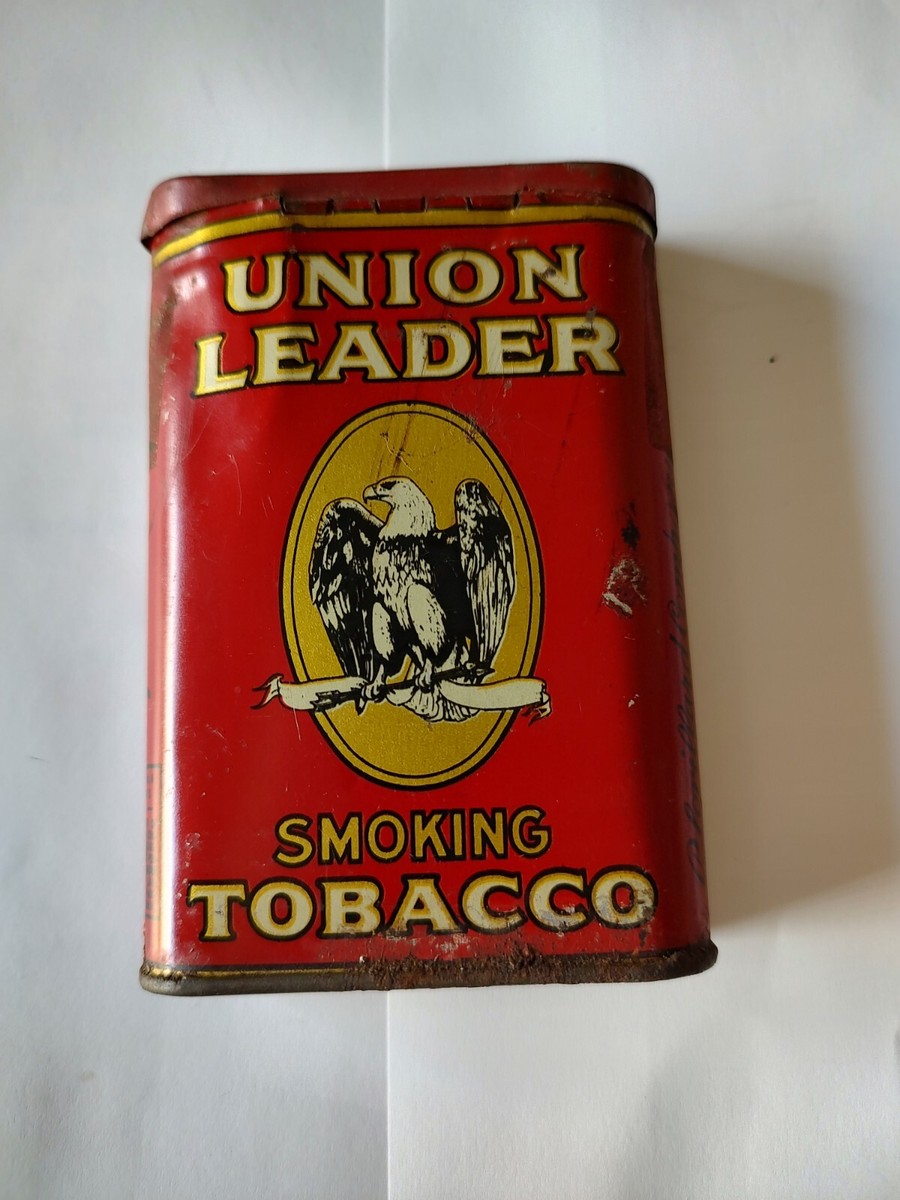 Union Leader Smoking Tobacco Vertical Vintage Tin P. Lorillard Co. Ohio  Factory