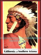 Santa Fe Railroad The Chief 1930 Vintage Poster Print Retro Style Train Wall Art