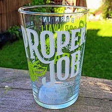 1 x New PROPER JOB Cornish IPA Pint Glass Bar Pub Mancave CA Marked 'B-Day Gift'