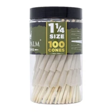 King Palm | 1 1/4 Size | Pre-rolled Cones Holds 0.75 Gram | 100 Pack Tube