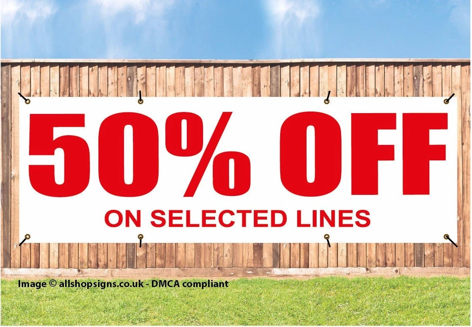 THESIGNSTORE 50% OFF SALE NOW ON SHOP SIGN BANNER OUTDOOR POSTER waterproof PVC + Eyelets