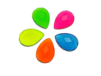 100 pezzi gemme strass lacrima acrilico colore neon misto flatback 10x14 mm