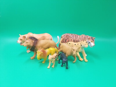 Cat Lion Bengal Tiger Leopard Cheetah Africa Jungle Safari Animal Toy Figure Lot
