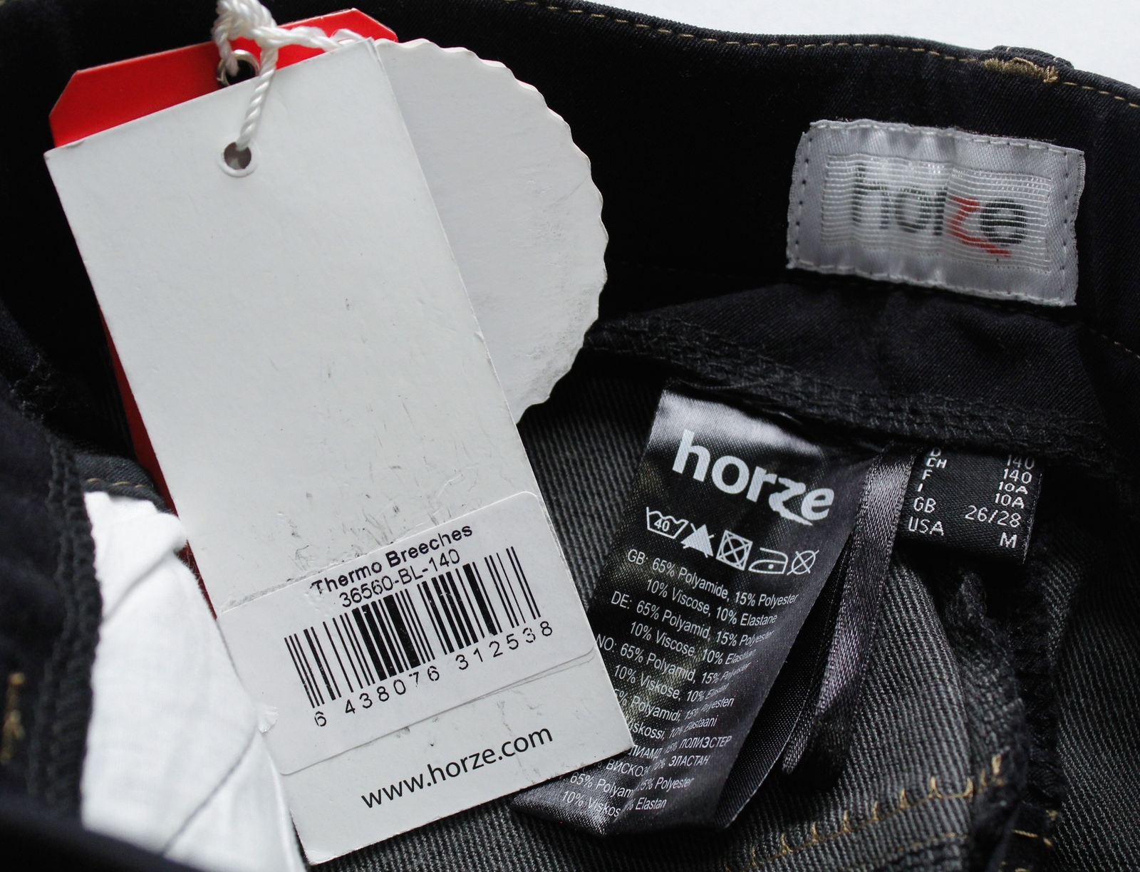 Horze Kid's Zip Pocket Thermo Riding Breeches AP2 Black Medium (Size: 140)