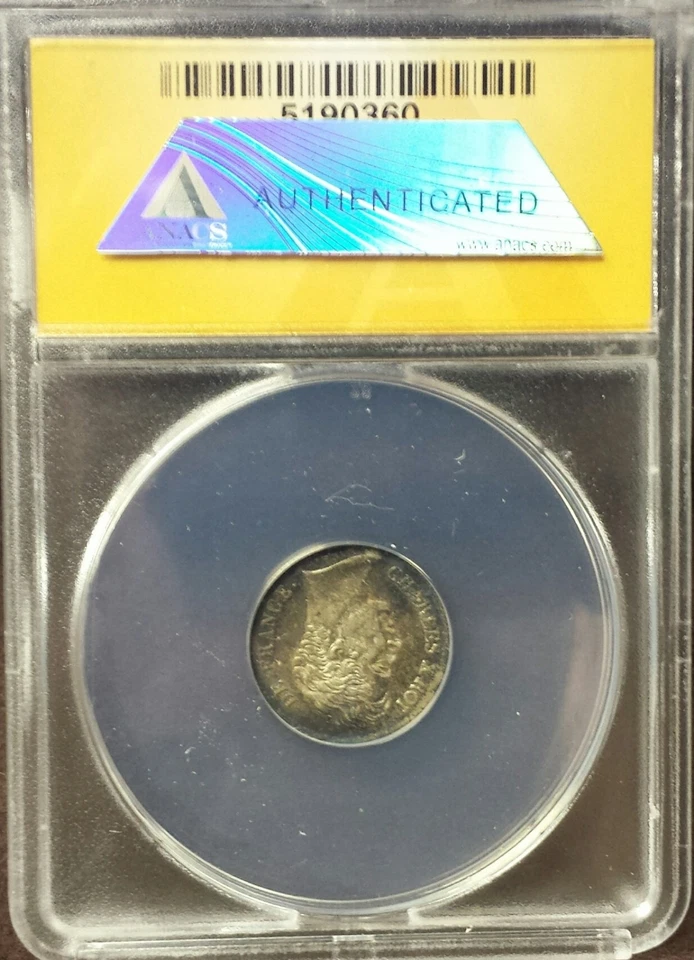 1829-A FRANCE 1/2 Franc GRADED Slabbed AU50 LOVELY All Original Coin UNCLEANED! - Image 3 of 4